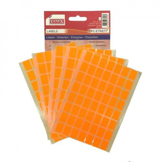 ملصقات متعددة الاغراض تانكس برتقالي فسفوري 17× 12 ملم