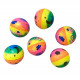 كرة اطفال اسفنج وسط 10 سم رسومات ملونة فسفورية