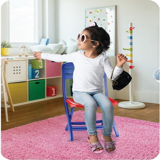 كرسي اطفال بلاستيك قابل للطي متعدد الألوان 