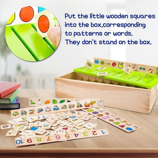 لعبة اطفال خشبية تعليمية صندوق تصنيف المعرفة