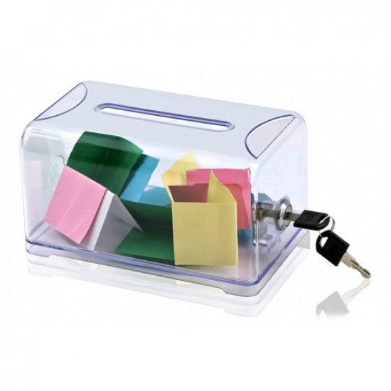 صندوق اقتراحات وتبرعات بلاستيك شفاف مع قفل كيجا