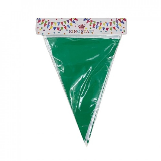 زينة حبل مثلثات اخضر و ابيض 10 متر