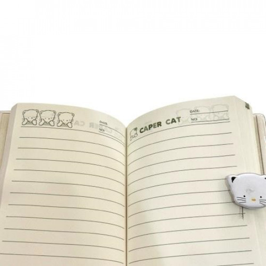 دفتر مذكرة صغير مسطر قطة بقفل طقطق