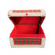 صندوق قماش صغير كاروهات احمر