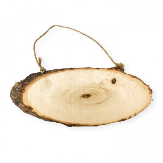قطعة خشب جذع شجرة بيضاوي 19*7.5 سم بحبل سمبا