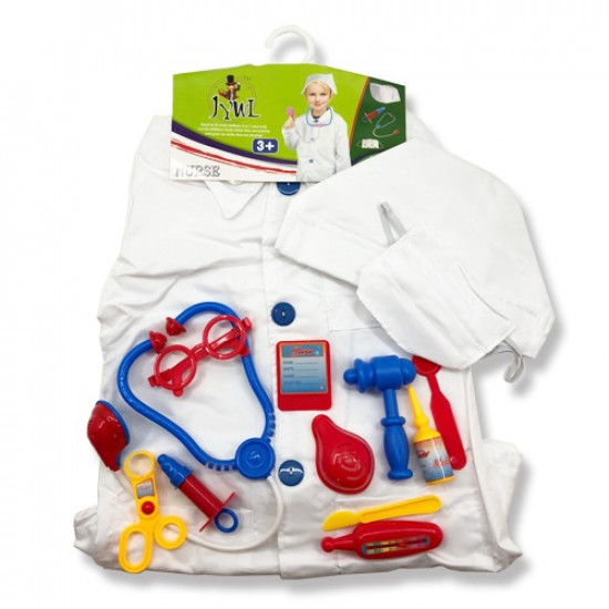 ملابس مهن تعليمية للاطفال ممرضة مع كمامة