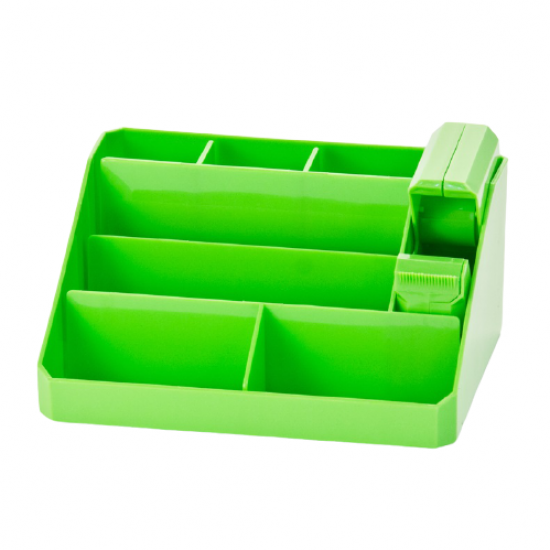منظم ادوات مكتبية بلاستيك اخضر ميترو 8 اقسام 