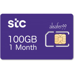 شريحة إنترنت STC باقة 100 جيجا + 19 سوشال ميديا 1شهر