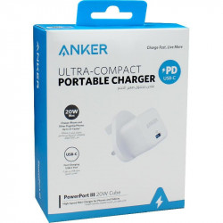 Anker PowerPort III شاحن محمول صغير الحجم بقوة 20 واط Cube