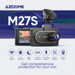 داش كام كاميرا AZDOME M27S الأمامية والخلفية WIFI GPS 1080 + 1080P