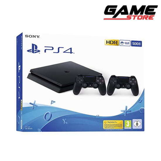 بلاي ستيشن 4 سليم - 500 جيجا  + 2 وحدة تحكم  - PlayStation 4 Slim - 500 GB + 2 controllers