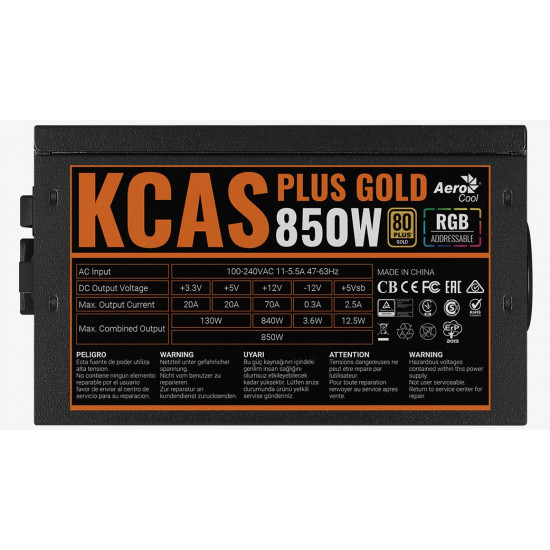 مزود طاقه : AERO COOL PSU 850W GOLD