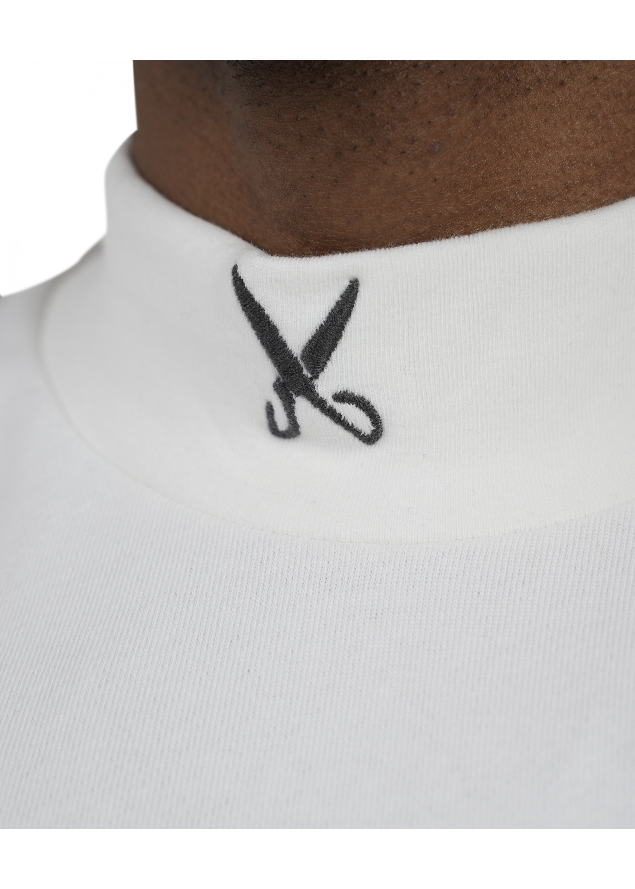 Plain Short Sleeve with Turtleneck - Off white 