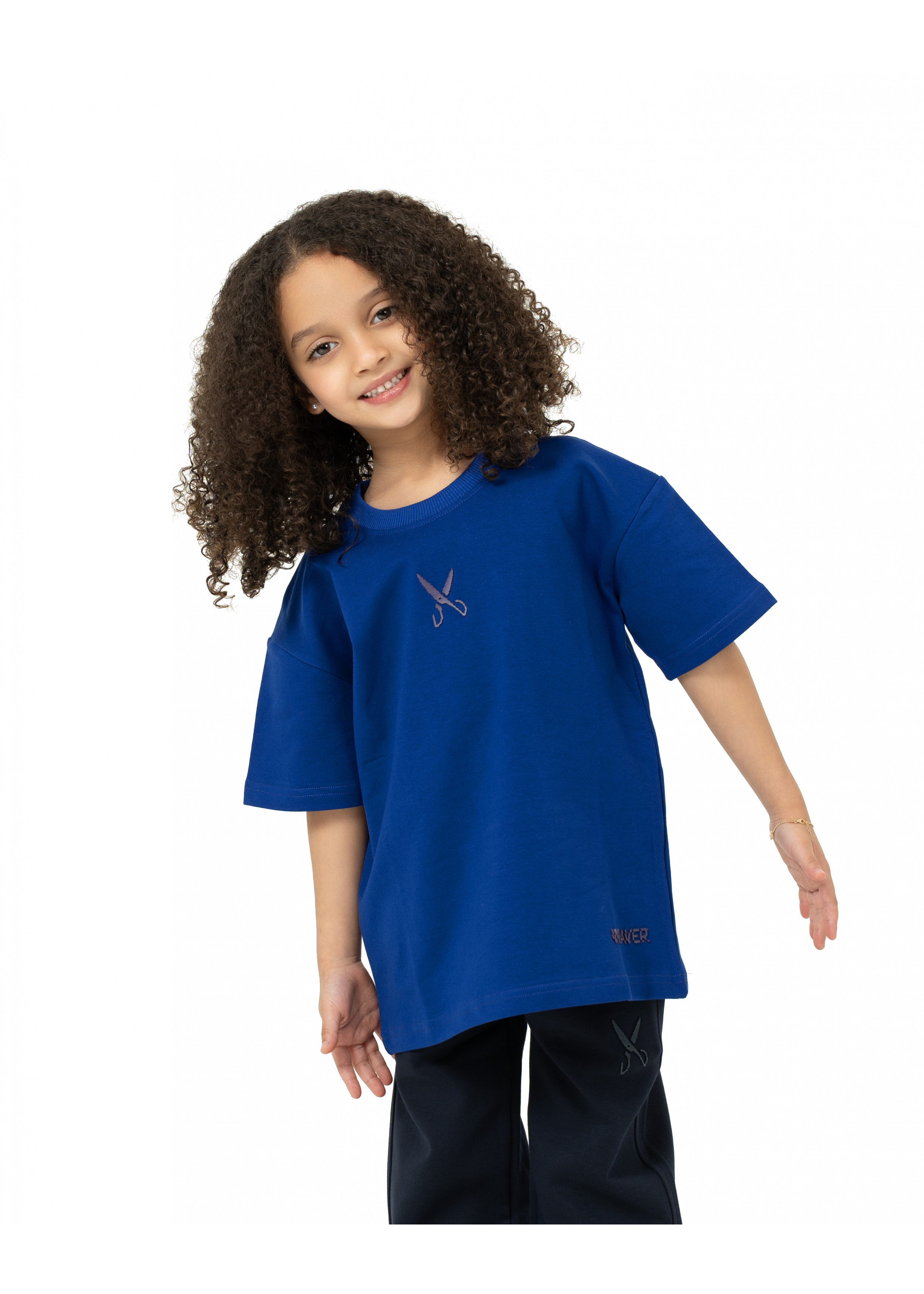 Kids Plain T-shirt zigzag logo - Blue