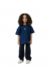 Kids Plain T-shirt zigzag logo - Navy Blue 