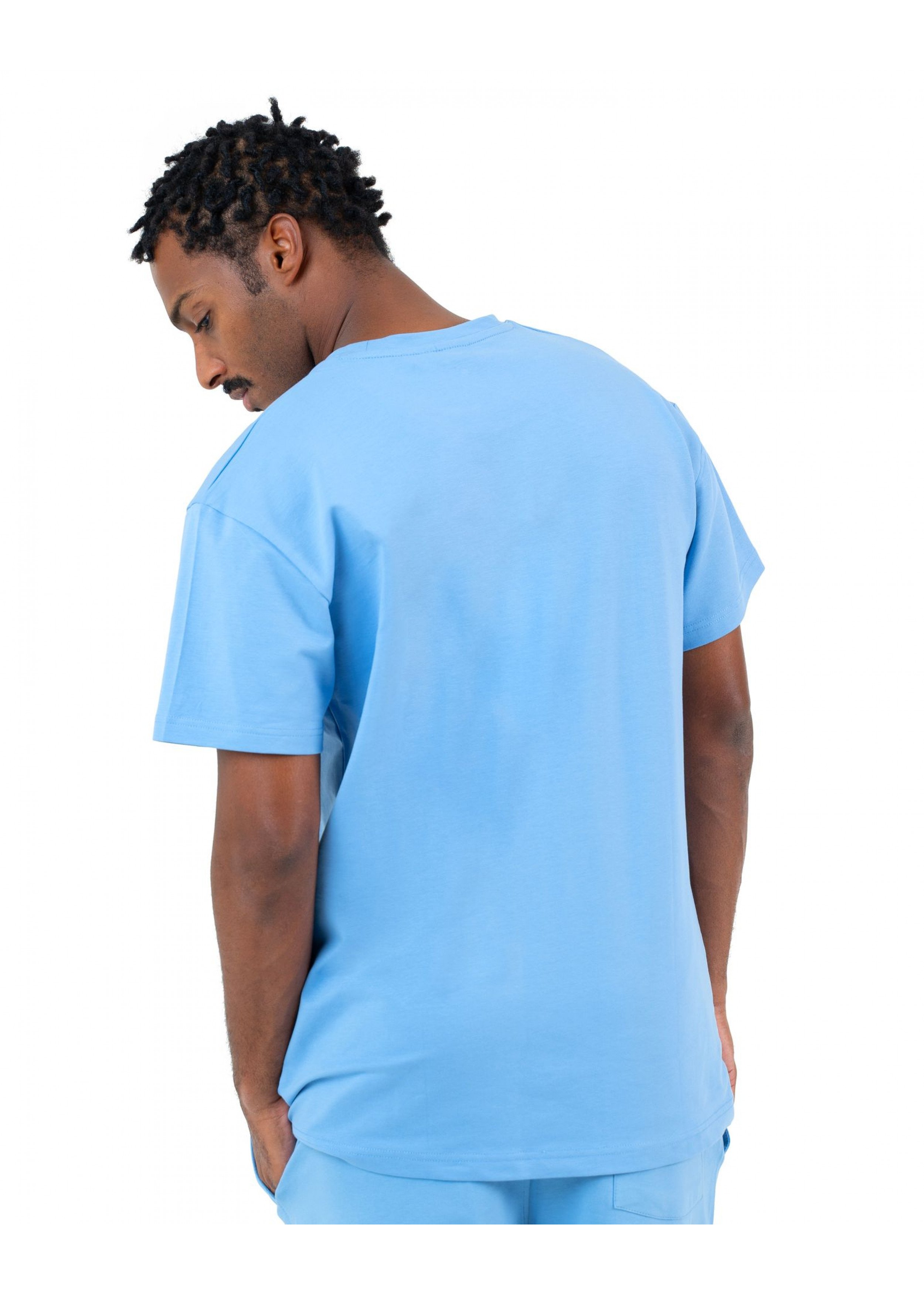 Plain T-shirt with zigzag logo - Baby Blue
