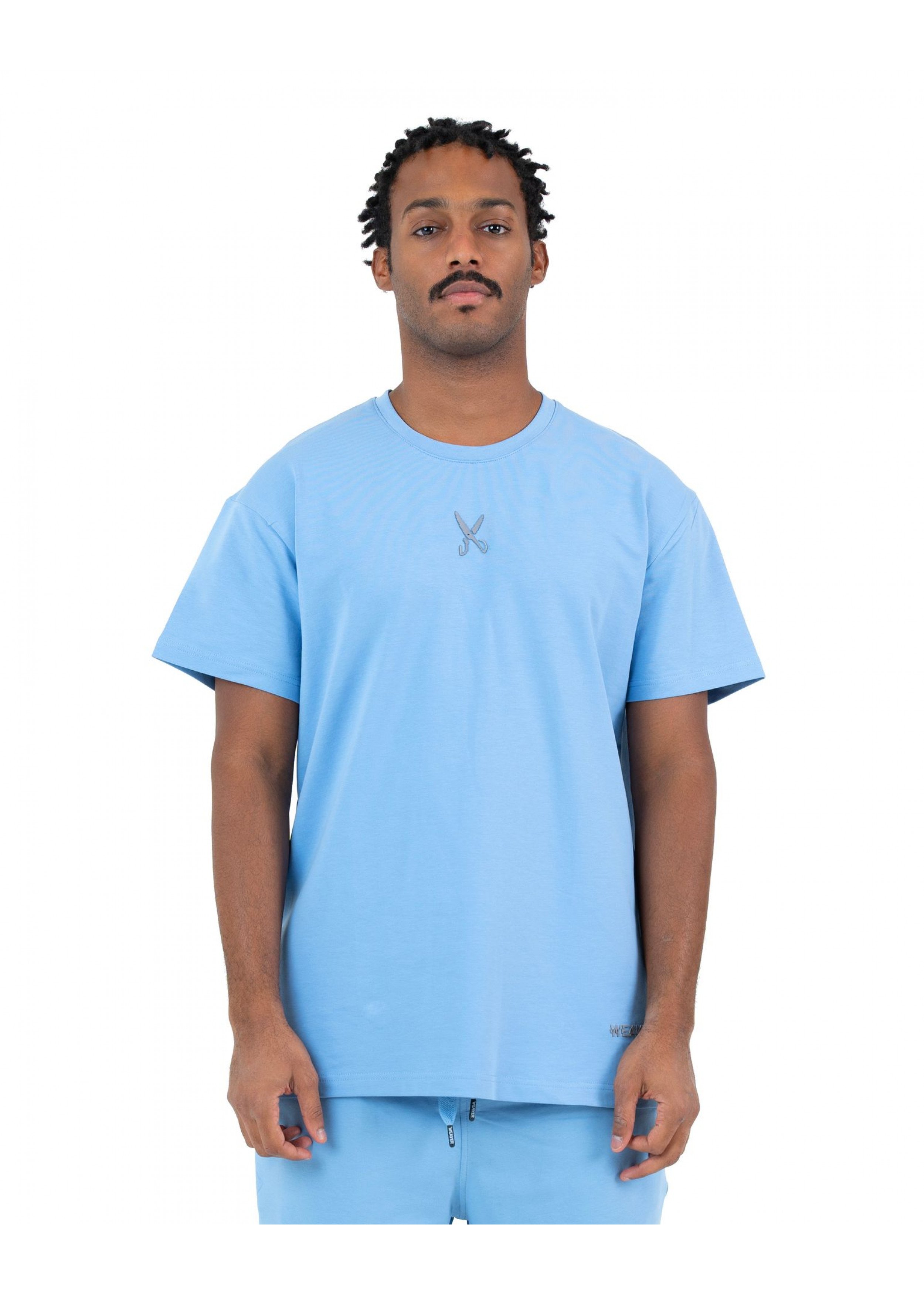 Plain T-shirt with zigzag logo - Baby Blue