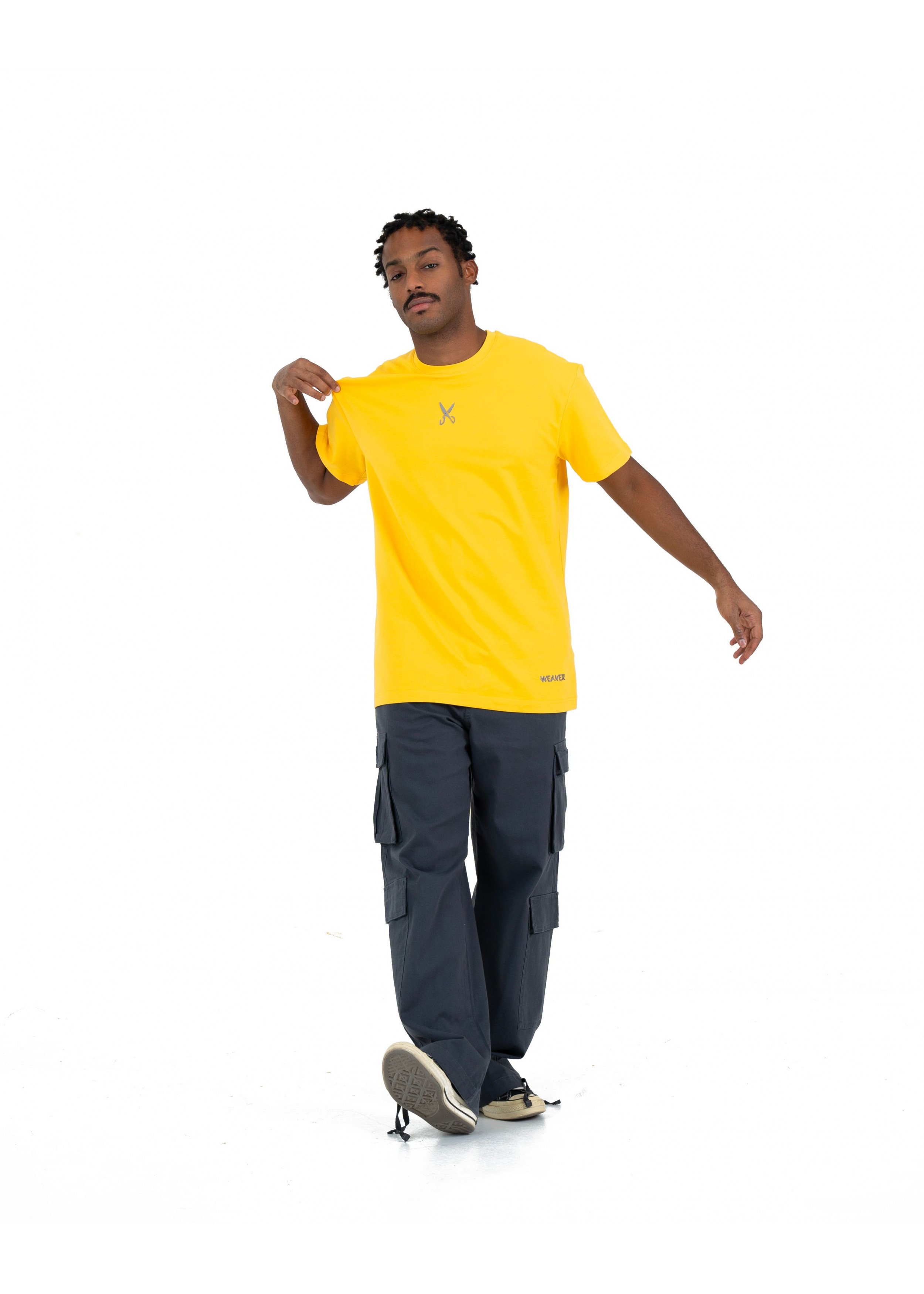 Plain T-shirt with zigzag logo - Yellow