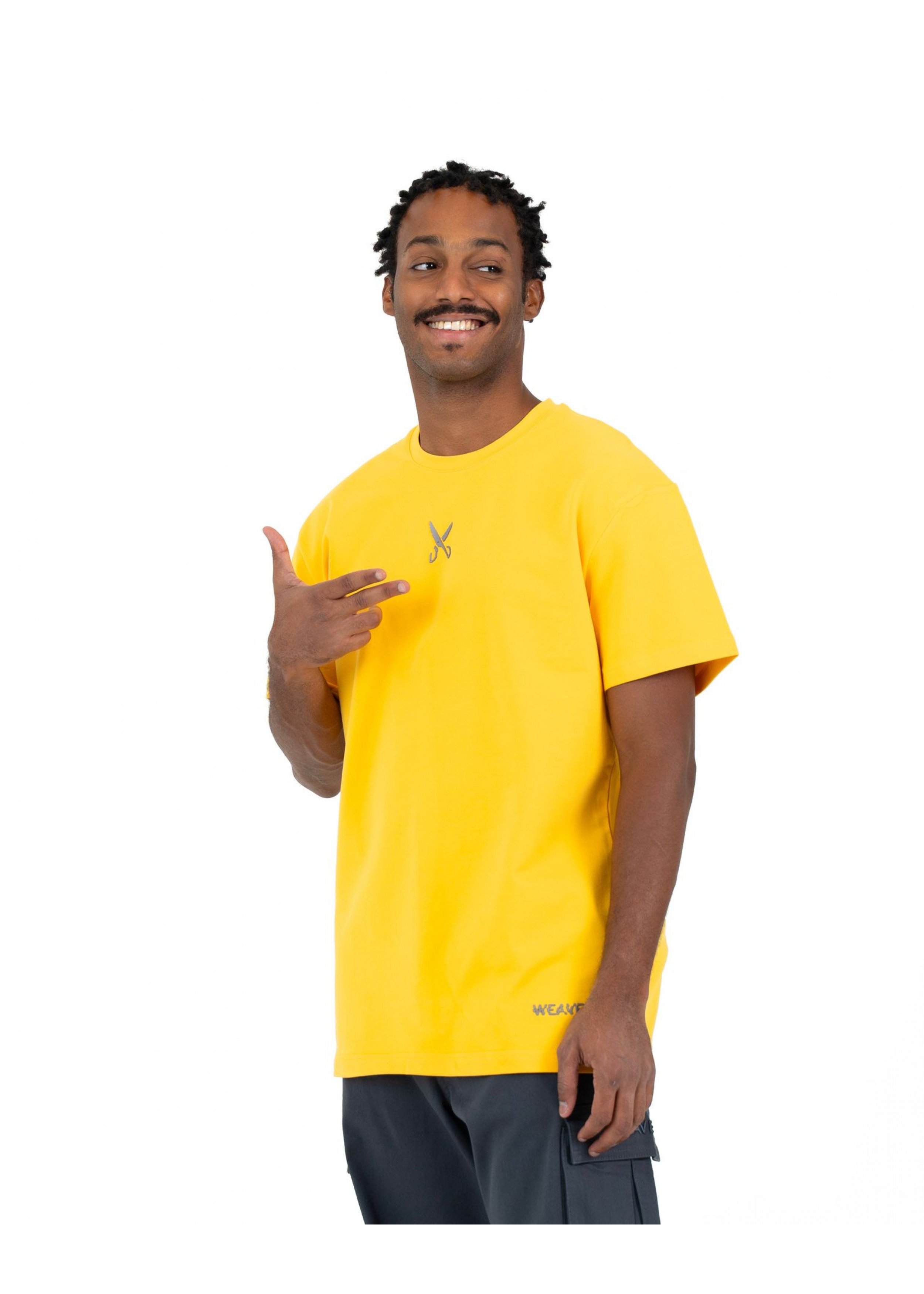 Plain T-shirt with zigzag logo - Yellow