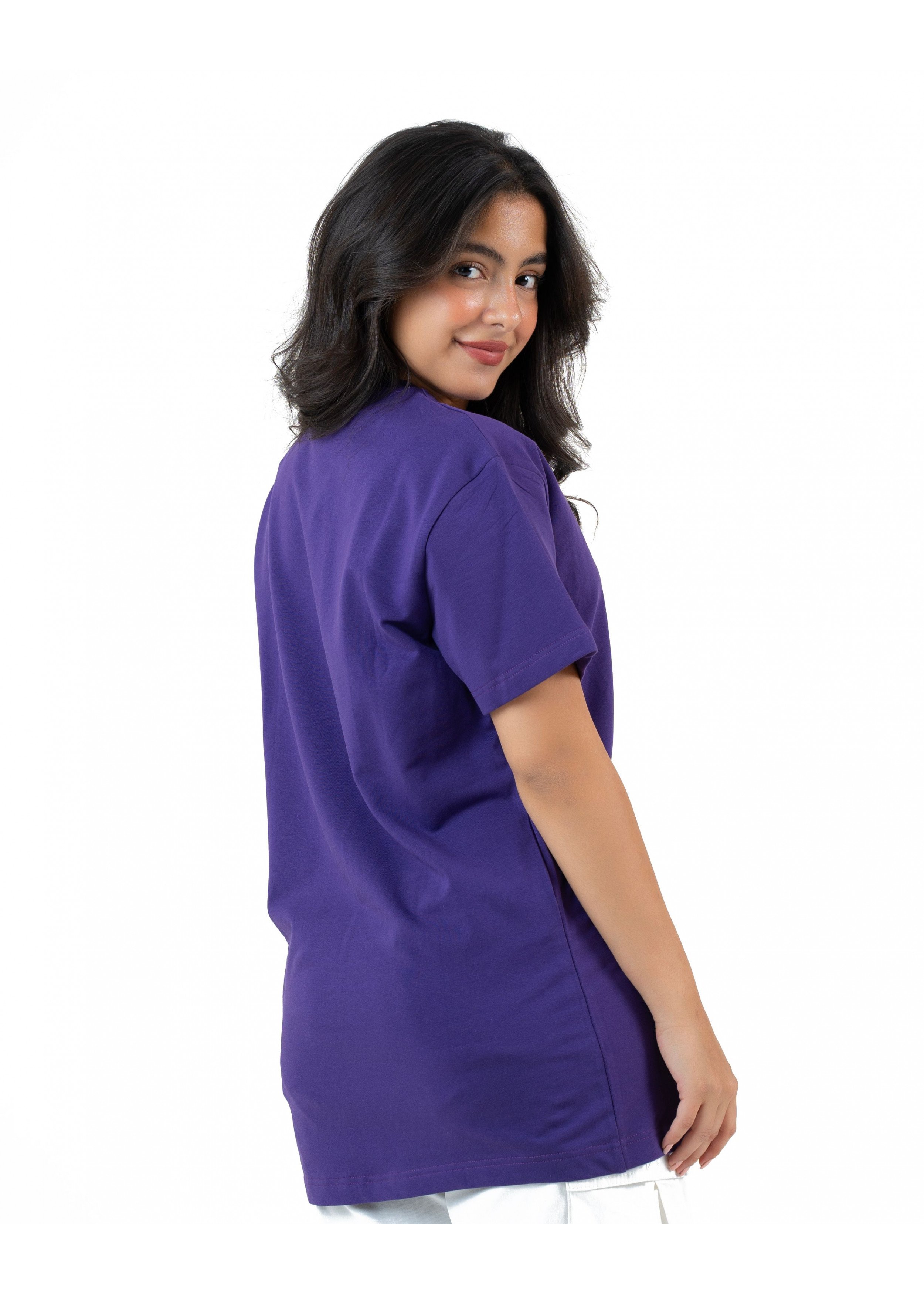 Plain T-shirt with zigzag logo -Purple