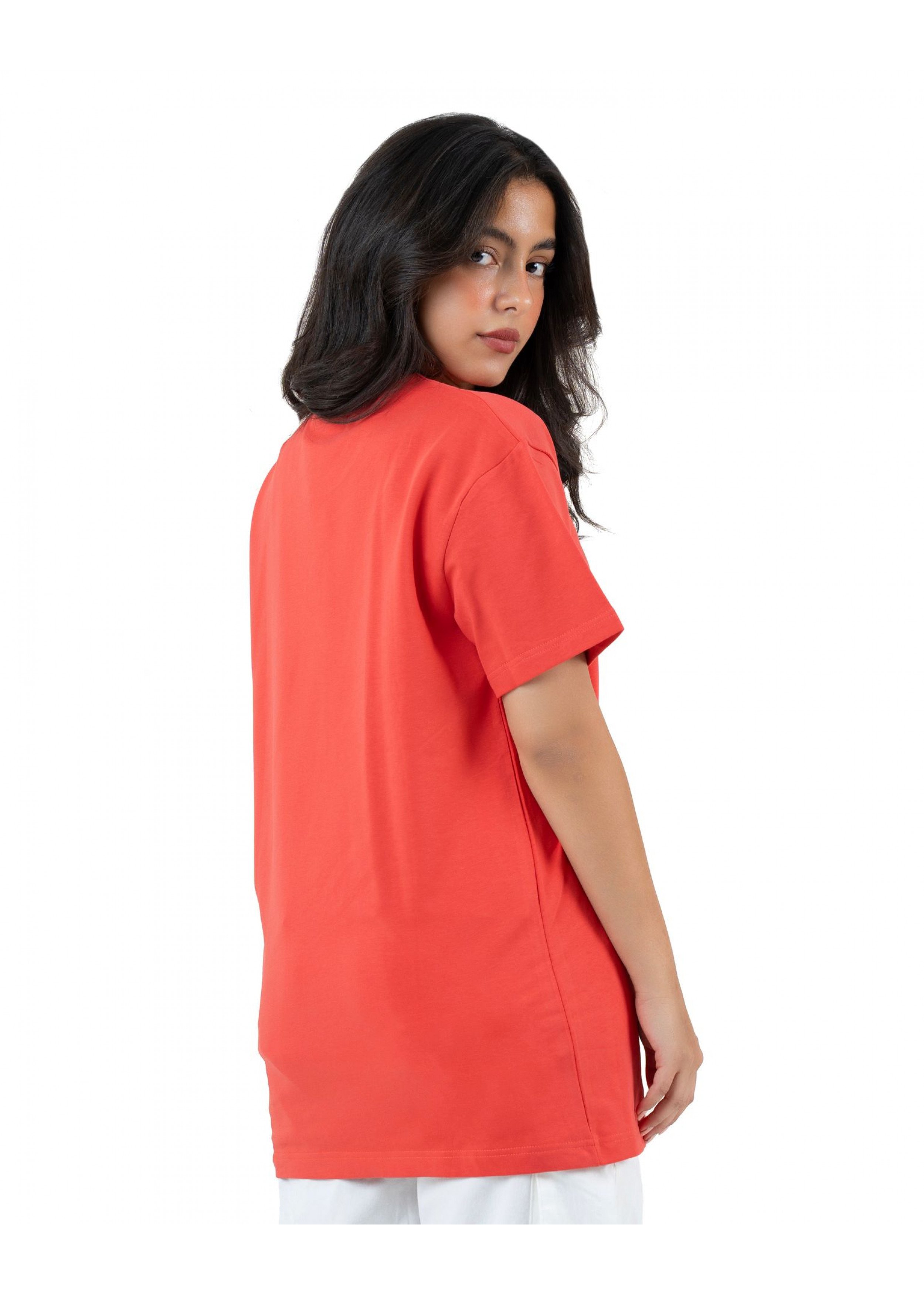 Plain T-shirt with zigzag logo - Coral 