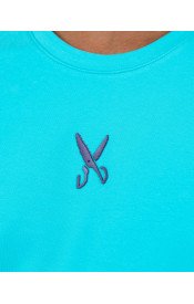 Plain T-shirt with zigzag logo - Turquoise