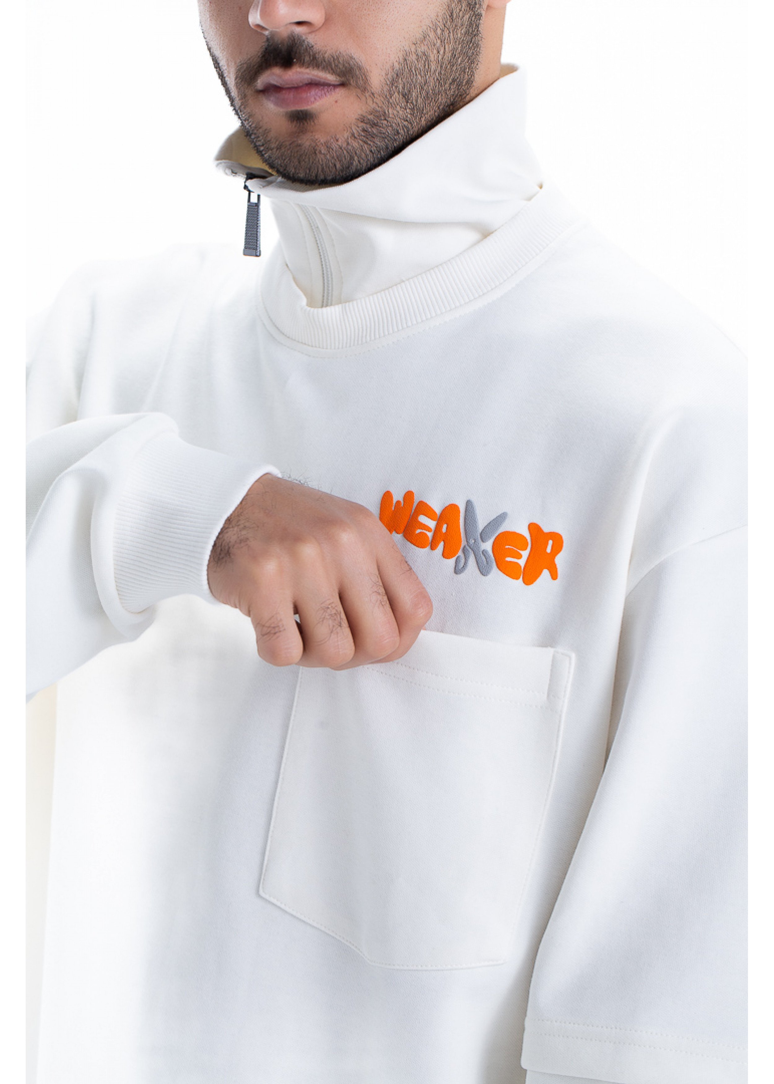 weaver sweatshirt oversize - white