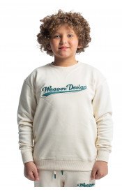 Kids Sweatshirt oversize - Beige / Green