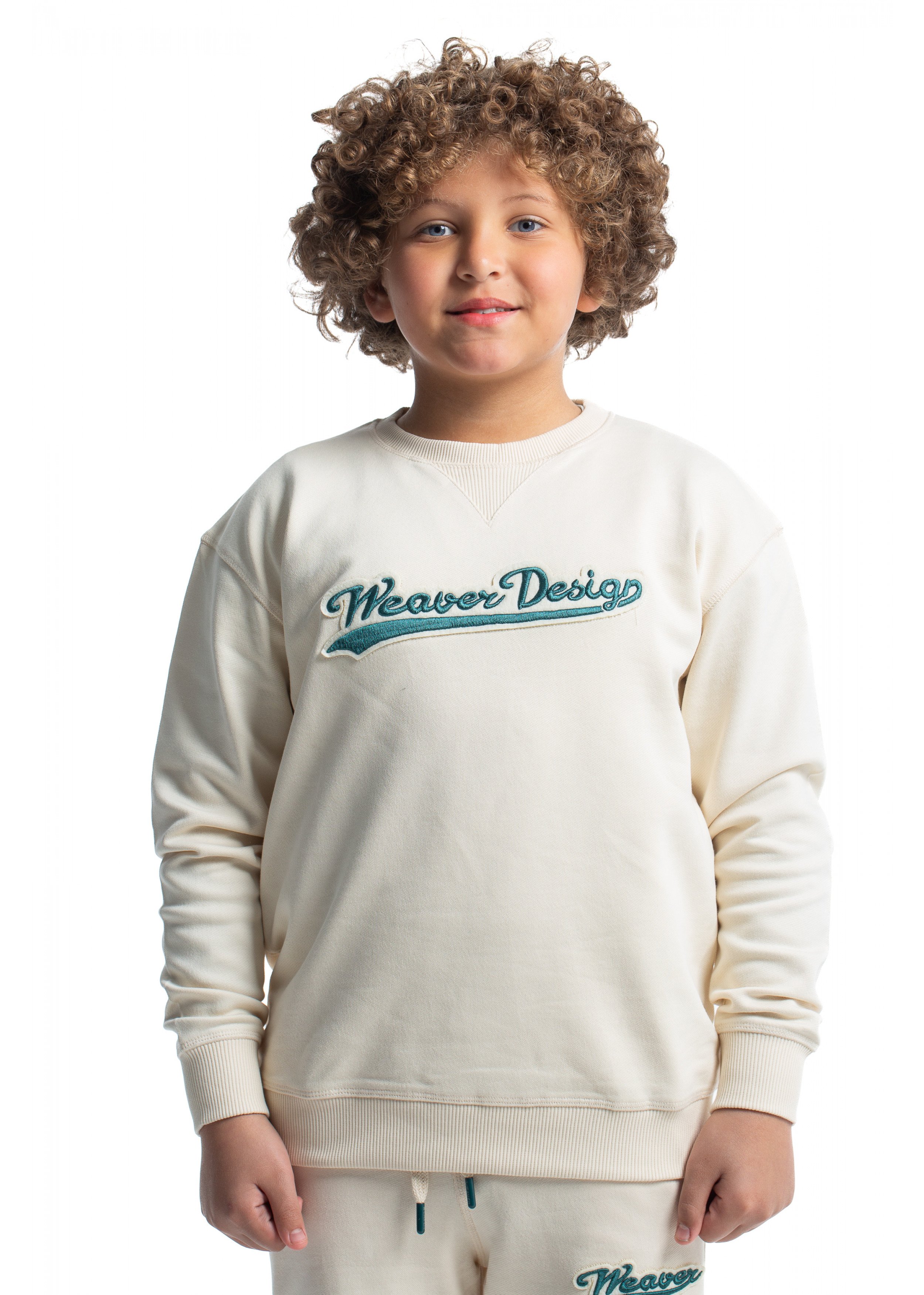 Kids Sweatshirt oversize - Beige / Green