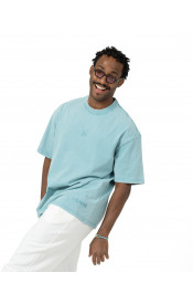 Plain Washed Oversize T-shirt  -Light Turquoise