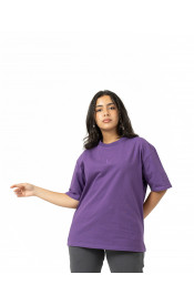 Plain Washed Oversize T-shirt  - Purple