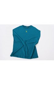 Short Sleeve Over Sized T-shirt - Petrol blue