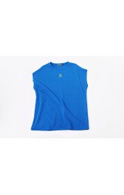 Short Sleeve Over Sized T-shirt - Blue/Yellow