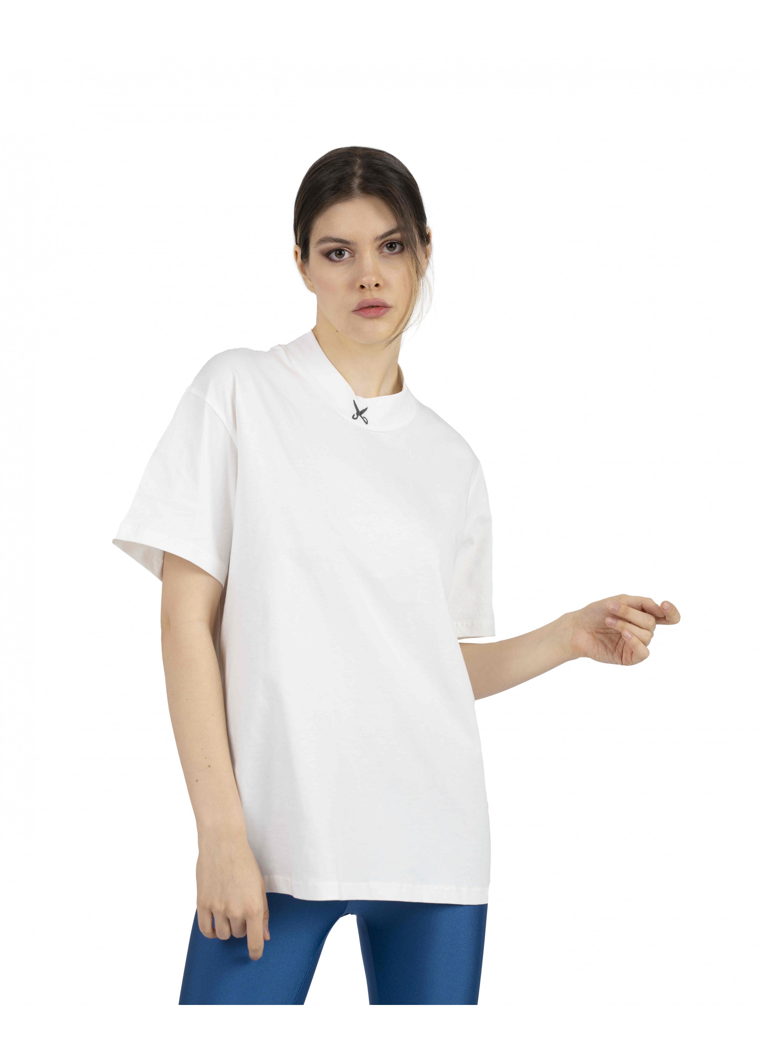 Unisex Turtleneck t-shirt- Off White