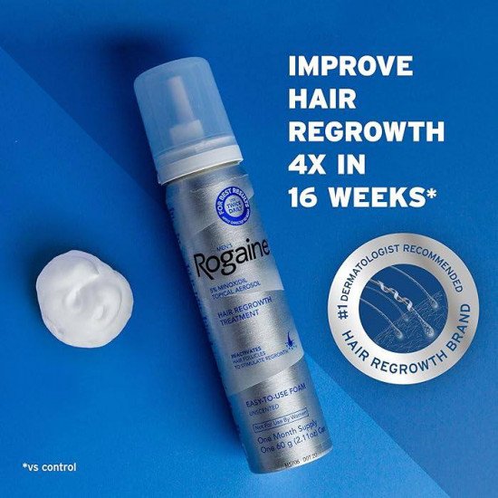 رغوة روجين مينوكسيديل 5% للرجال لتساقط الشعر وإعادة نموه، علاج موضعي للشعر الخفيف