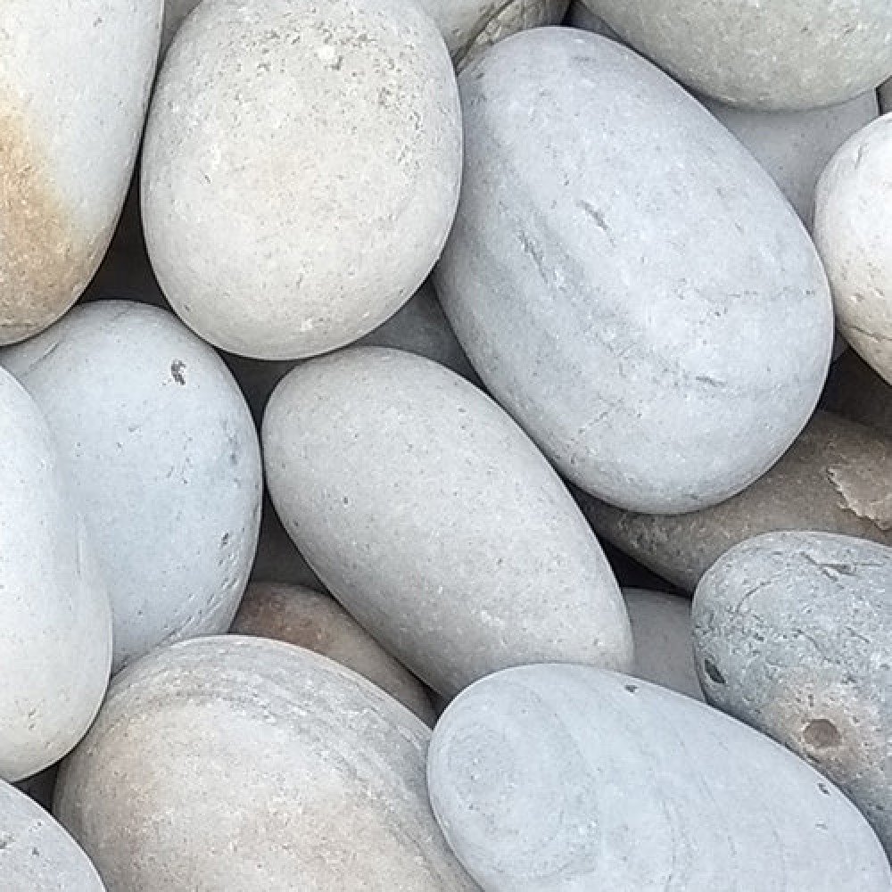 صخور ملساء مميزة باللون الأبيض البيج - Rainbow pebble Stone