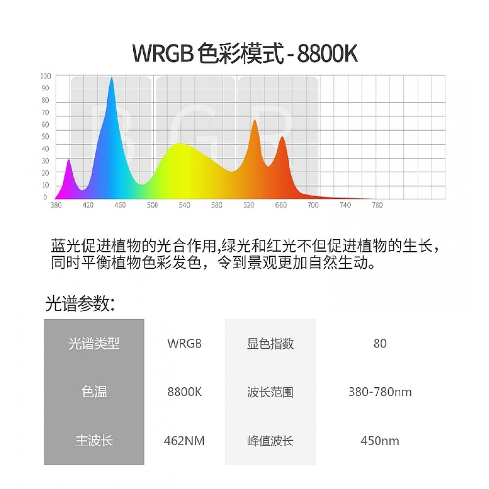 إضاءة LED WRGB مع أستاند من الألمينيوم بحجم 90 سم - WEEK AQUA LED