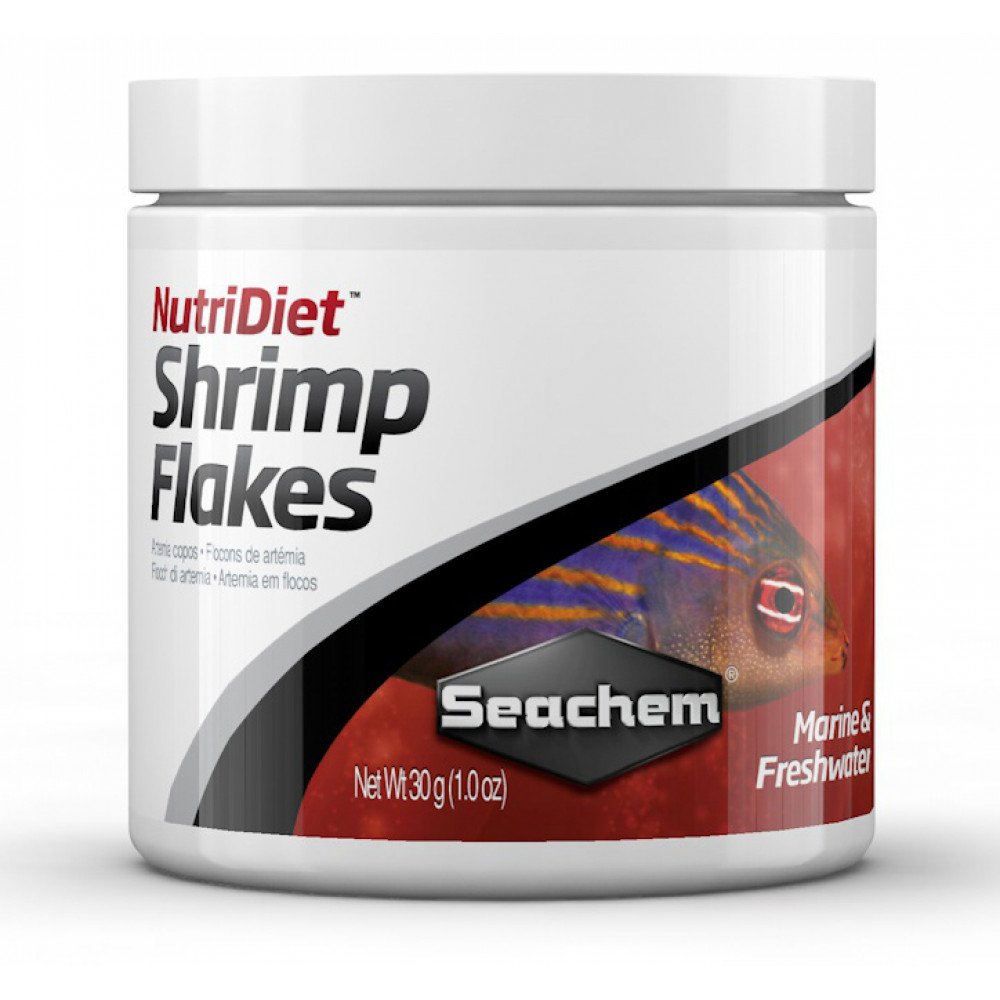 غذاء مكون من الربيان والسمك والحبار Seachem - NutriDiet Shrimp Flakes