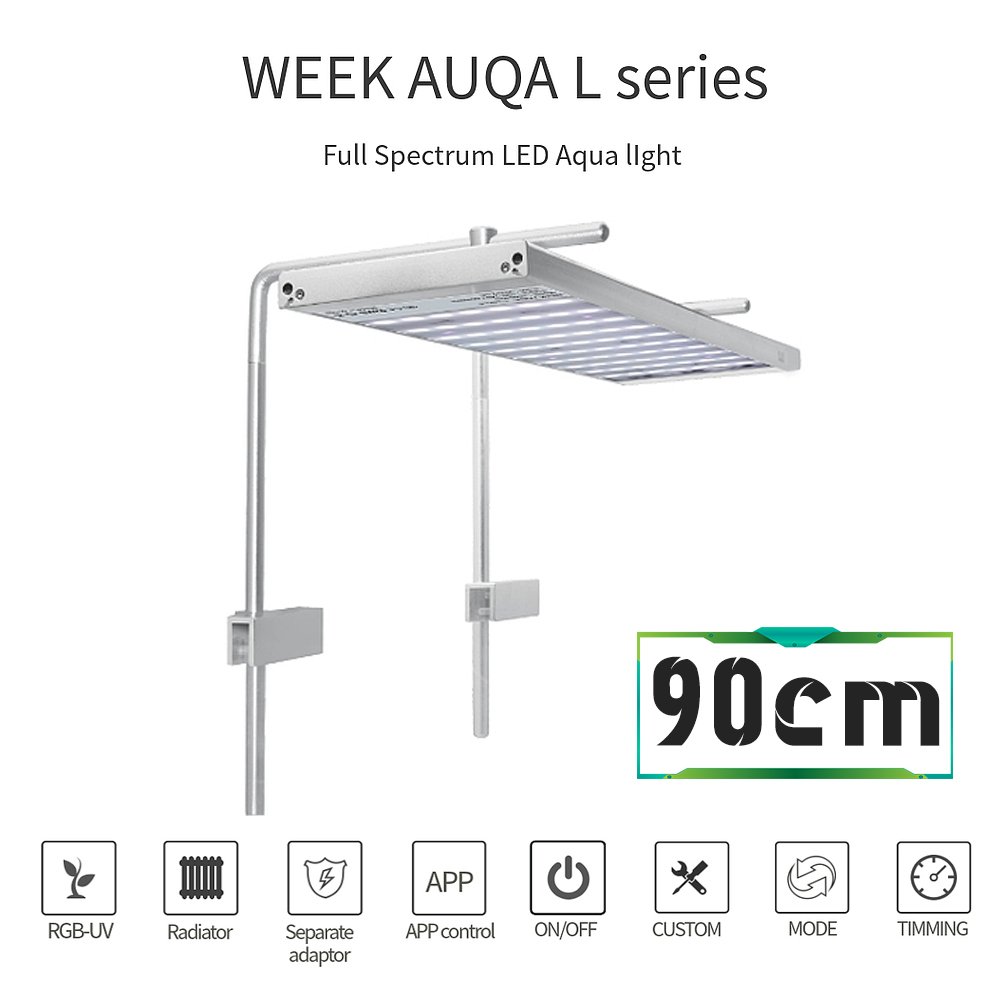 إضاءة LED مع خاصية WIFI بتحكم كامل وذكي  بالإضافة إلى أستاند من الألمينيوم بحجم 90 سم  - WEEK AQUA LED