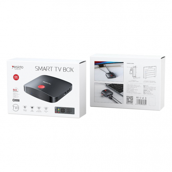 رسيفر ذكي Yesido TV11 Smart TV (4k)  Box (6 في 1)