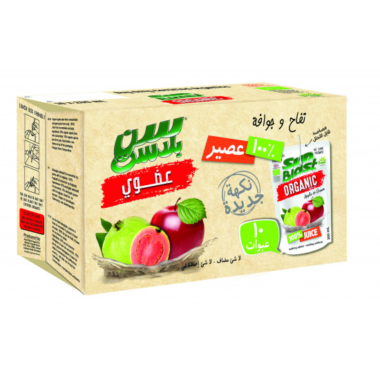 عصير التفاح والجوافة العضوي 10×200 مل سن بلاست