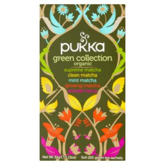 مجموعة شاي اخضر عضوي 32 جرام - PUKKA