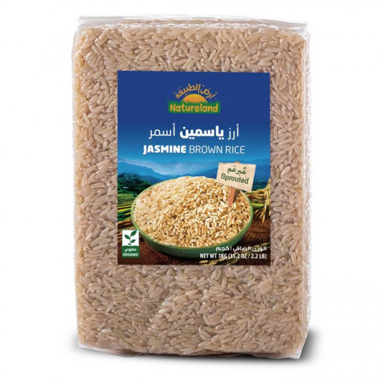 أرز ياسمين أسمر مبرعم 1 كجم عضوي ارض الطبيعة 
