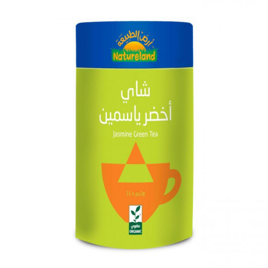 شاي أخضر ياسمين 30جم عضوي ارض الطبيعة