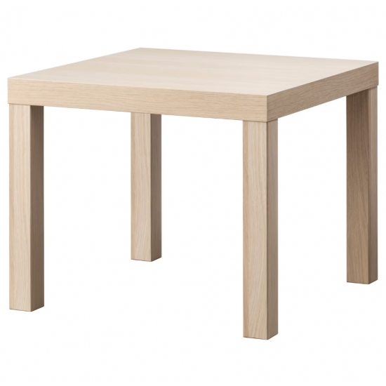 طاولة جانبية, مظهر سنديان مصبوغ أبيض ‎55x55 سم‏ 