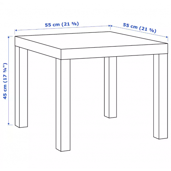 طاولة جانبية, أبيض, ‎55x55 سم‏