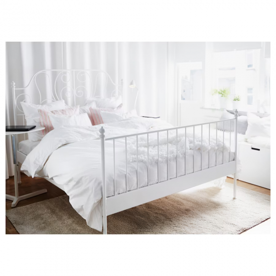 هيكل سرير أبيض 140x200سم‏
