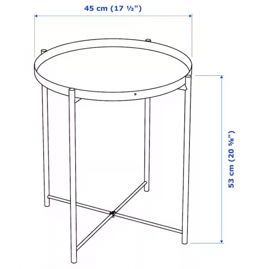 طاولة بصينية, رمادي غامق-بيج, ‎45x53 سم‏