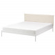 هيكل سرير أبيض / بيج ‎140x200 سم‏