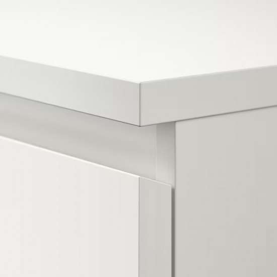 طاولة سرير جانبية 2 درج أبيض ‎40x55 سم‏